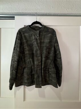 Sanctuary Olive Camo Stand-Collar Utility Jacket